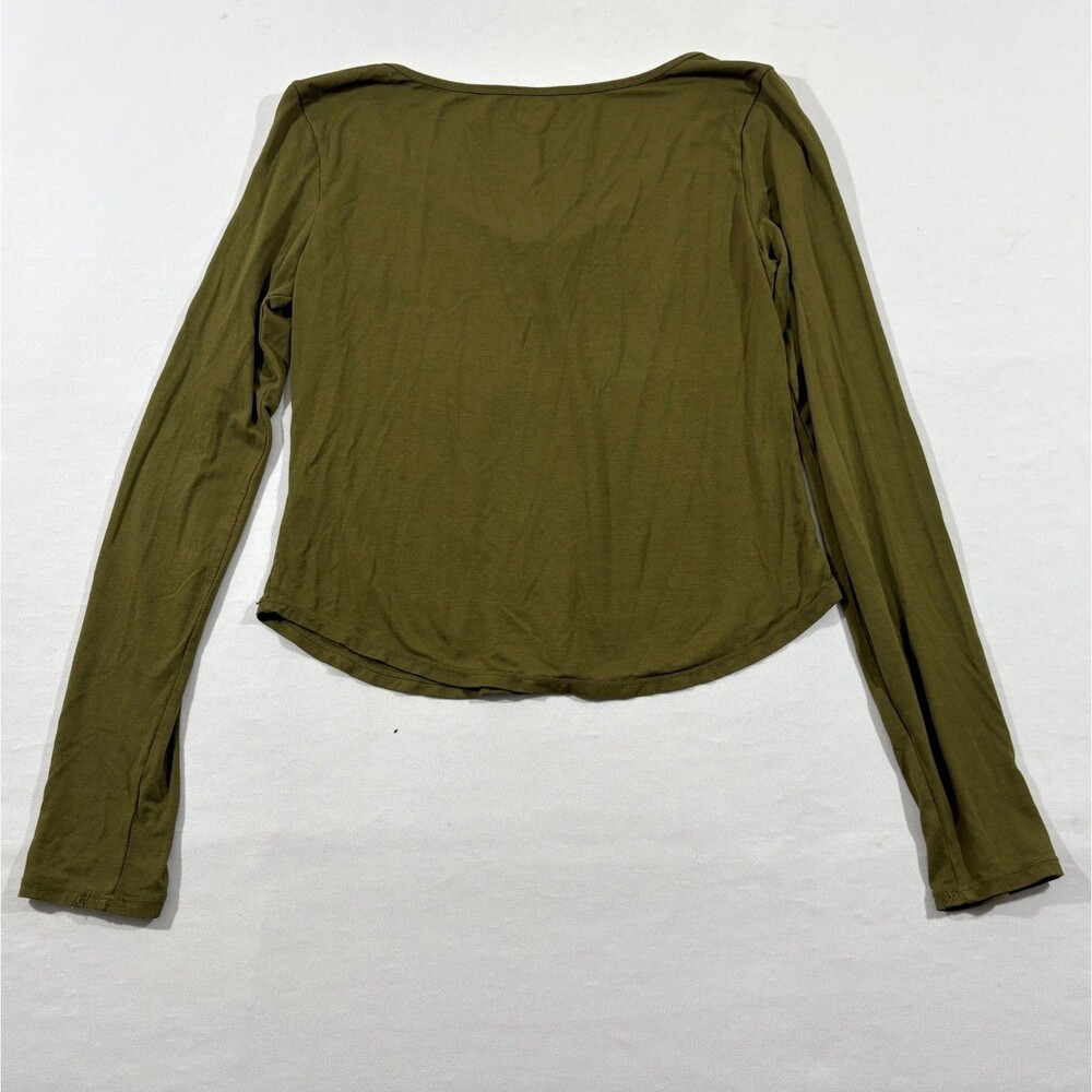 Free People Intimately Green Scoop Baby Doll Long Sleeve Top Shirt Grunge Sz S - Picture 8 of 10